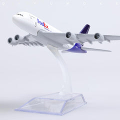 1/400 Diecast Metal FedEx Airbus A380 Cargo Jet Model, Aviation Collector's Display by QIYUMOKE