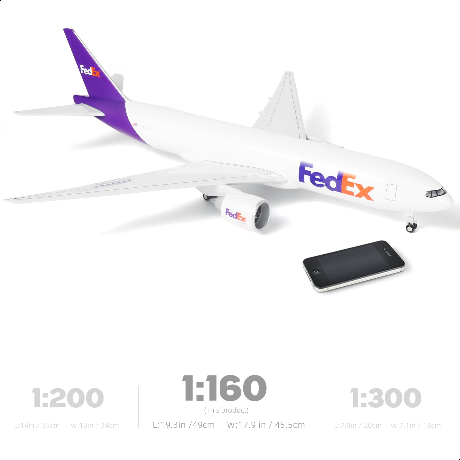 1/150 B777-300ER FedEx Plastic Model Kit with Display Stand | Assembly Airplane Hobby Scale Model