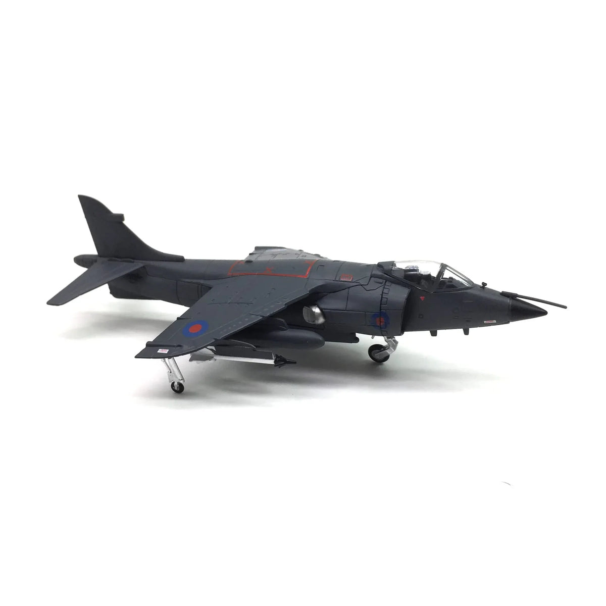 NUOTIE Model British Harrier diecast metal model in gray, side view