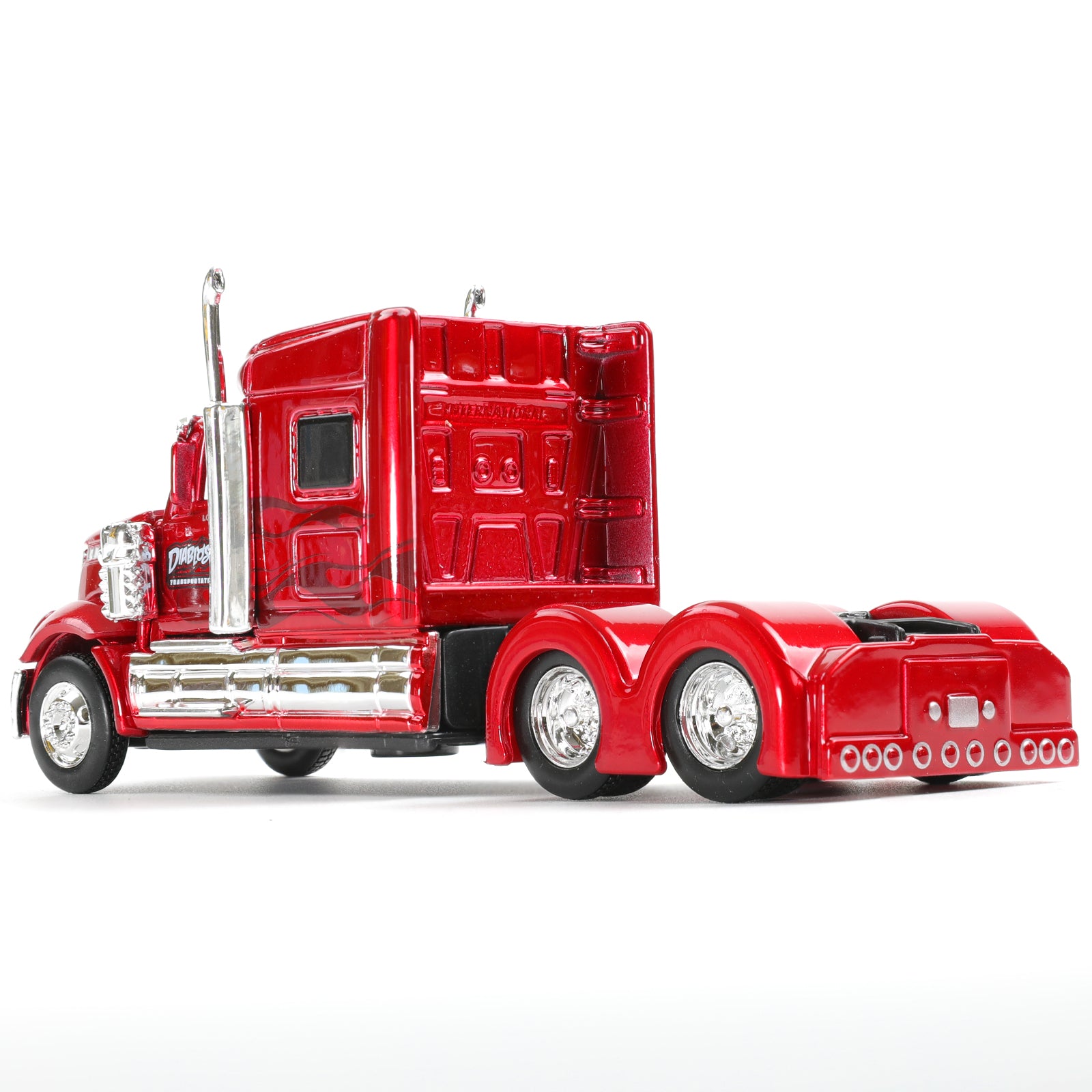 1:64 Die-cast International Lonestar Container Semi Truck Scale Model, Red, MAISTO