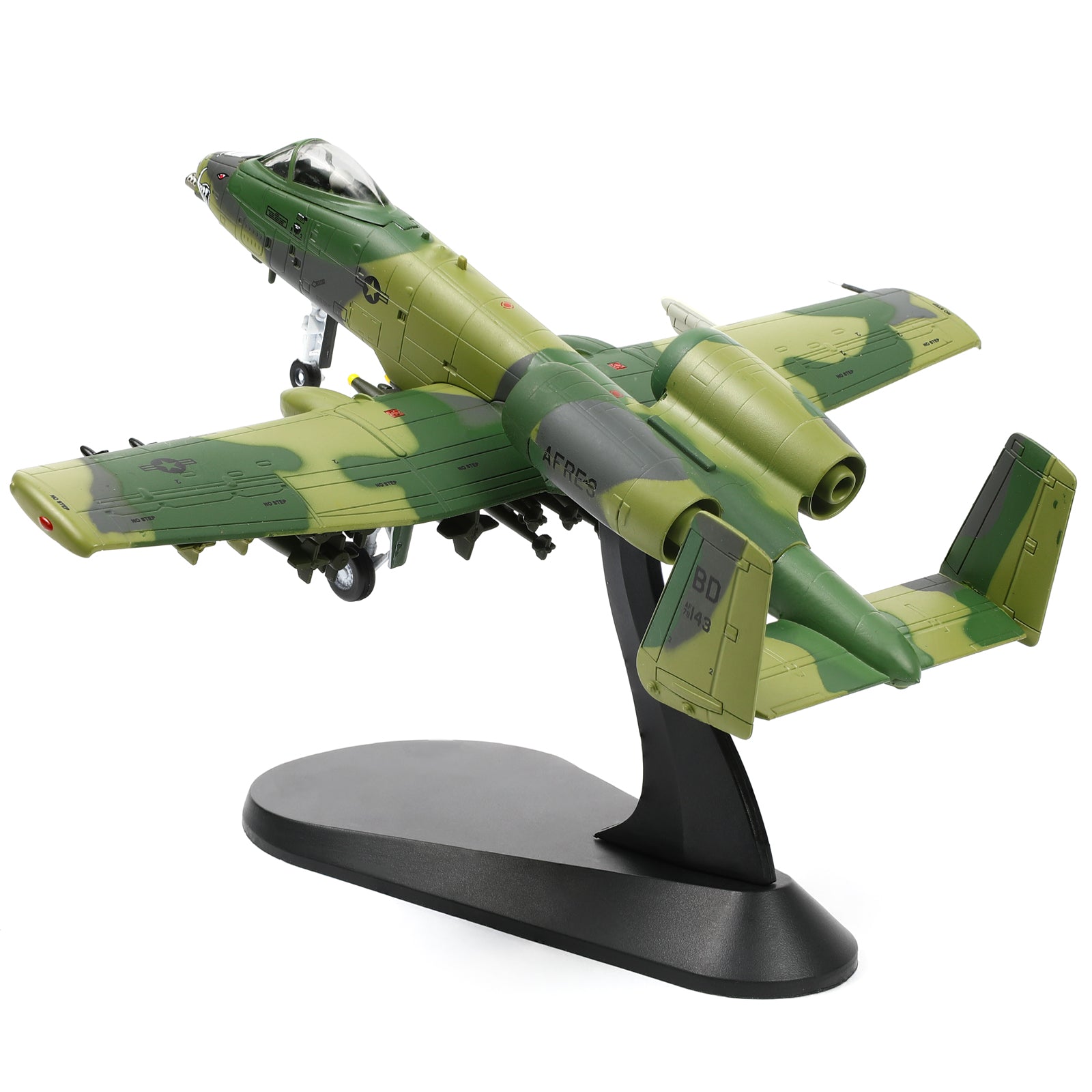 1/100 Scale A-10 Thunderbolt II Diecast Metal Model - Warthog Attack Aircraft with Stand