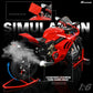 Ducati Panigale V4 SP2 motorcycle model showing rear view with smoke effect and detailed parts.