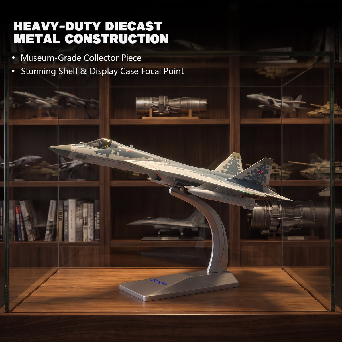 1:68 Diecast Metal Sukhoi Su-57 Stealth Fighter Model