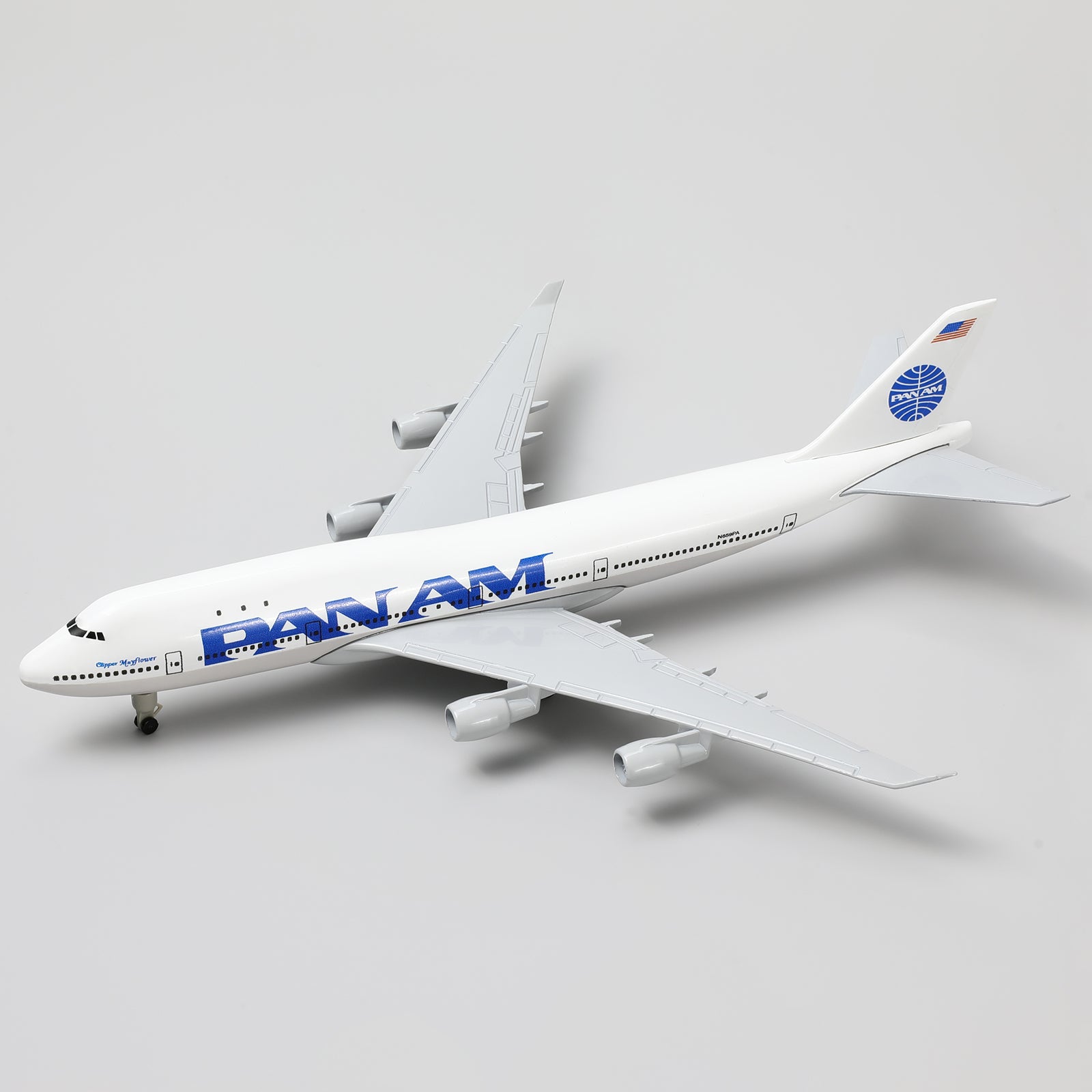 1:300 Boeing 747 Pan Am Diecast Airplane Model | Finished Classic Jumbo Jet Static Display with Stand