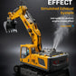 13-Ch RC Excavator with 4 Batteries, Alloy Metal Construction Toy for Boys, Remote Control Vehicle with Water Spray & Sound