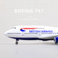 1/160 Boeing 747 British Airways 17 inchs Large Model Diecast Airplane Model Kits with Stand Airlines Model Plane Display Collectible for Aviation Enthusiast Gift