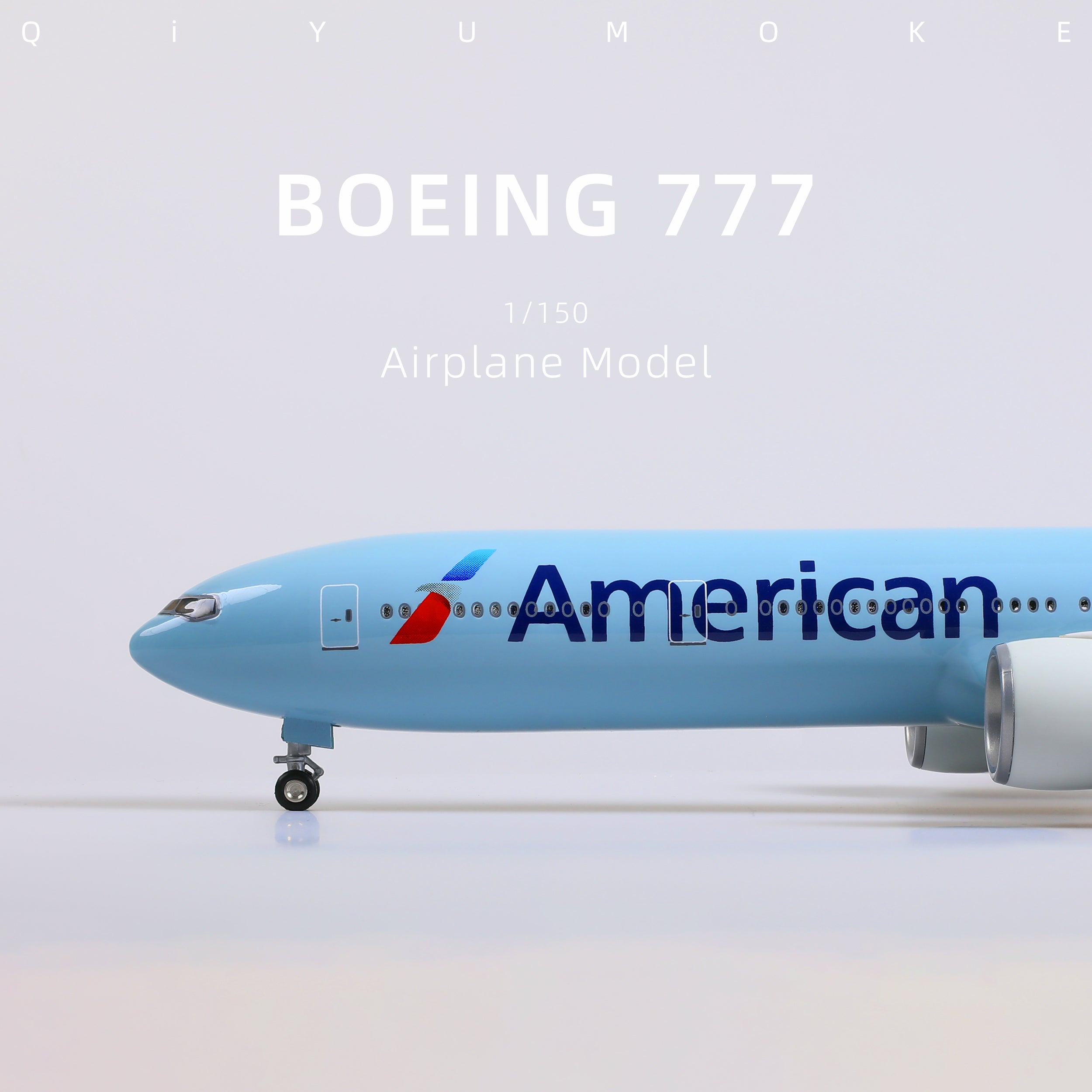 1/150 Boeing 777-300ER American Airlines Diecast Airplane Model | Finished Static Display with Stand