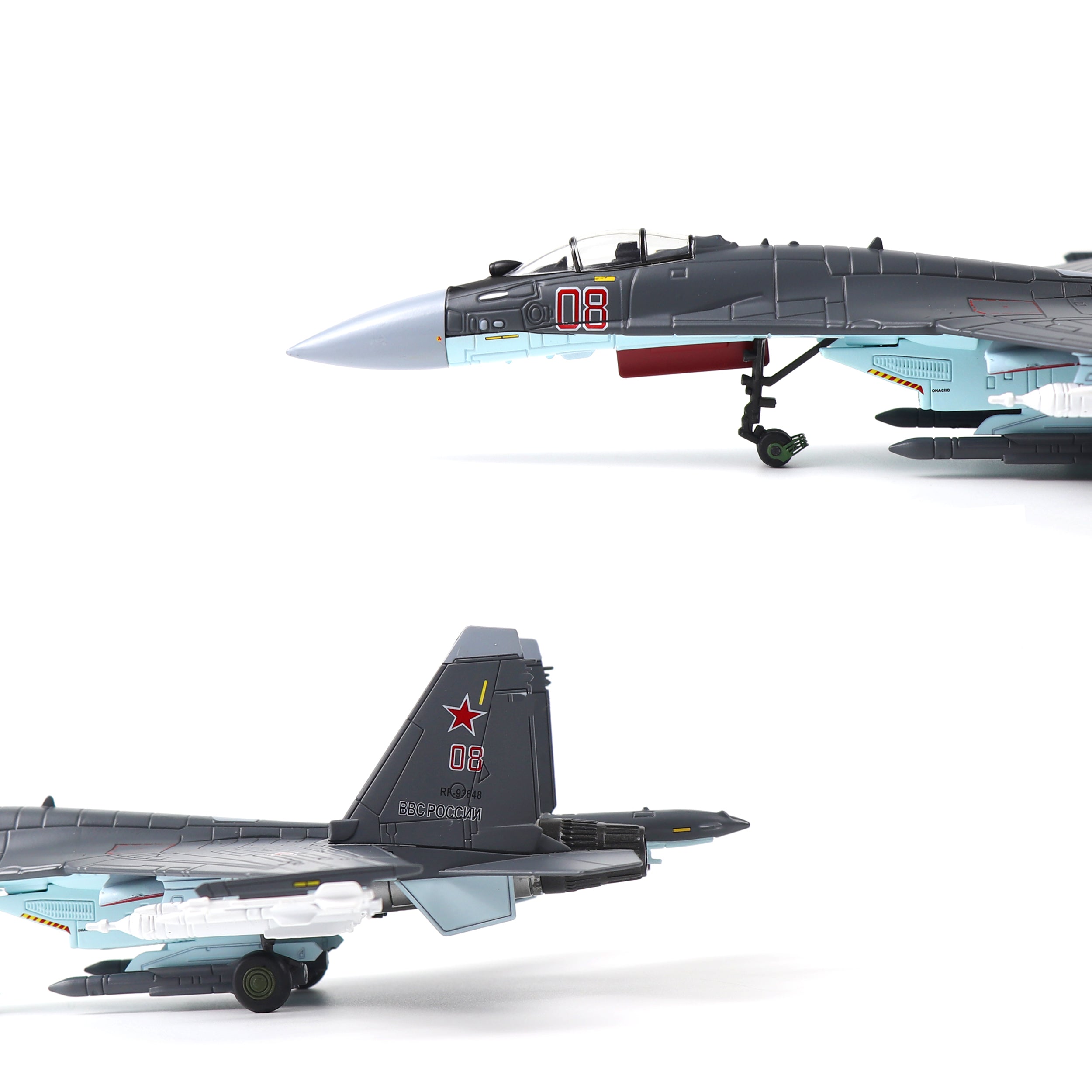 1/100 Scale Sukhoi SU-35 Diecast Metal Model - Russian Super Flanker Fighter Jet
