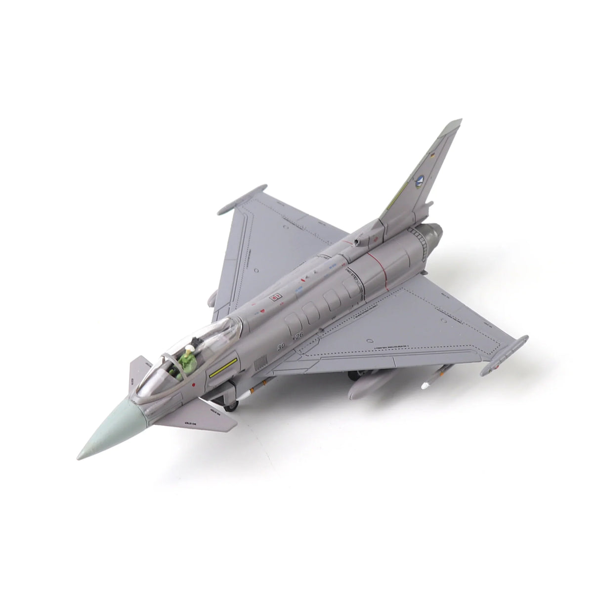 NUOTIE Eurofighter Typhoon EF-2000 model in gray, angled top view