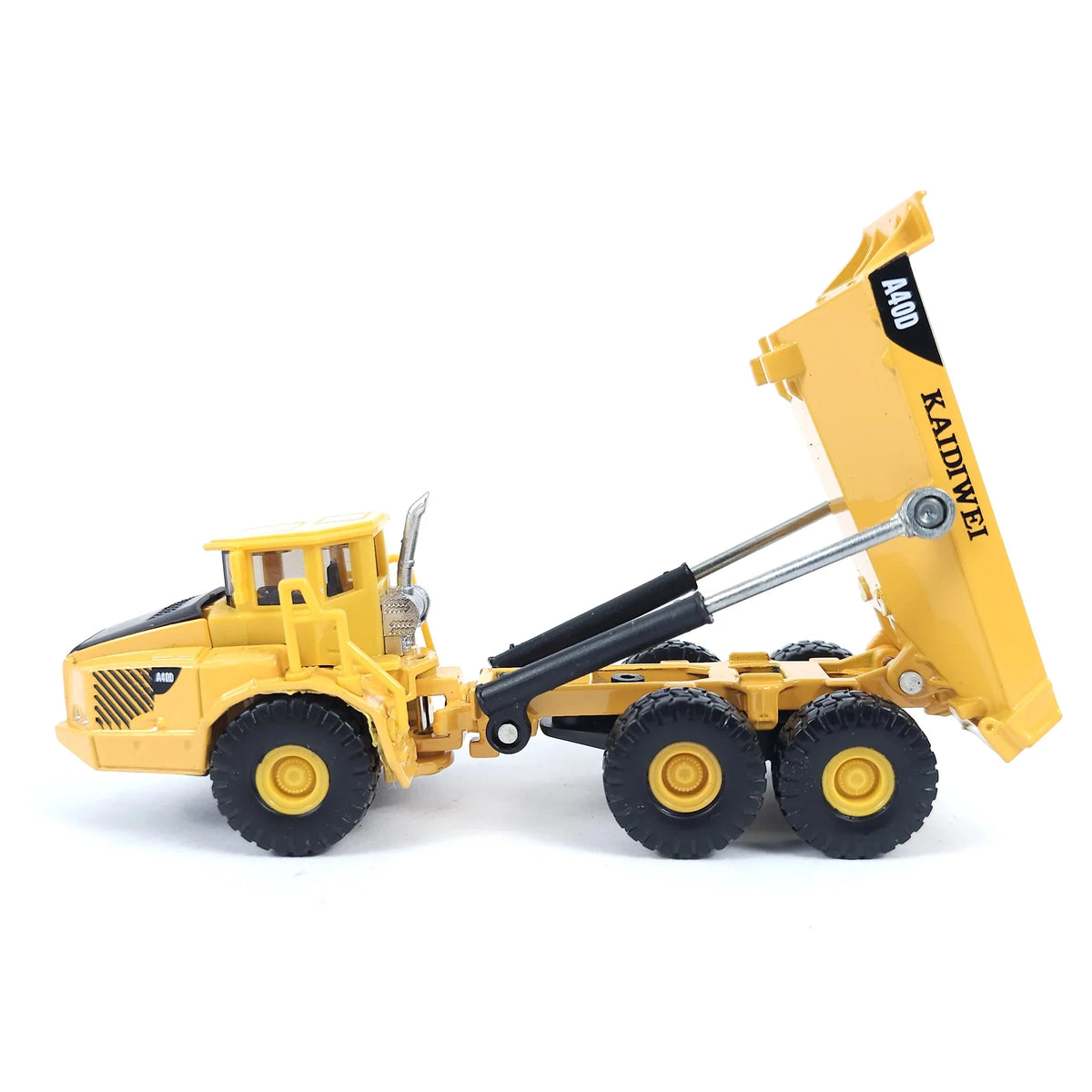 RISOPEN 1:50 die-cast construction dump truck scale model in yellow with raised bed