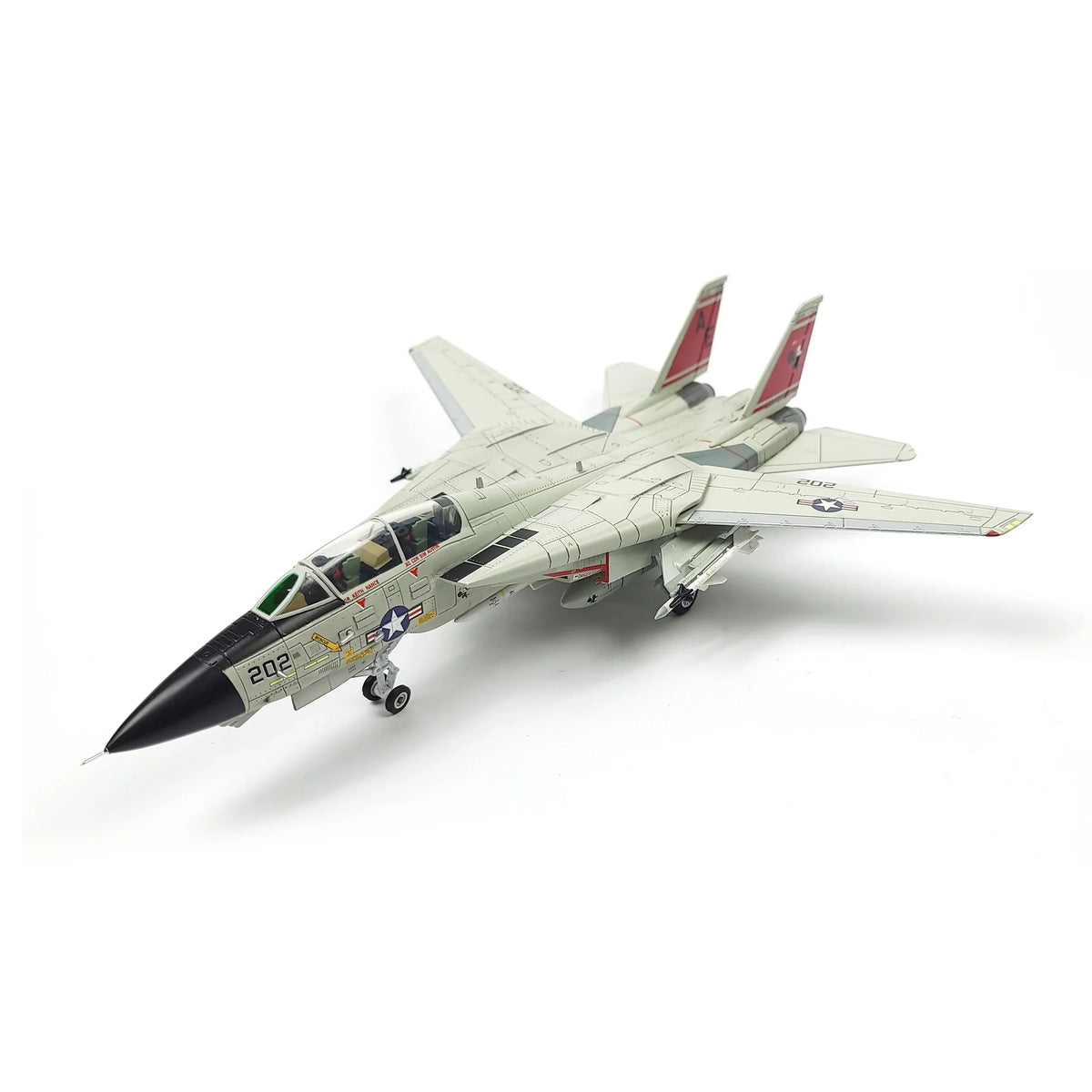 NUOTIE Model F-14A Tomcatters fighter model in navy color, top view