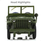 1/43 Scale Military Jeep Model Toy - Durable Die-Cast Metal and Plastic Off-Road Vehicle for Collectors and Gift Enthusiasts