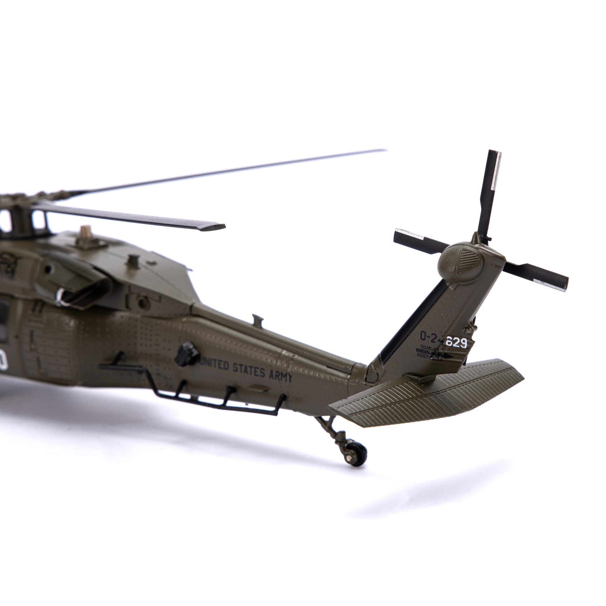 NUOTIE Model Sikorsky UH-60 Black Hawk helicopter tail view with detailed rotor and markings