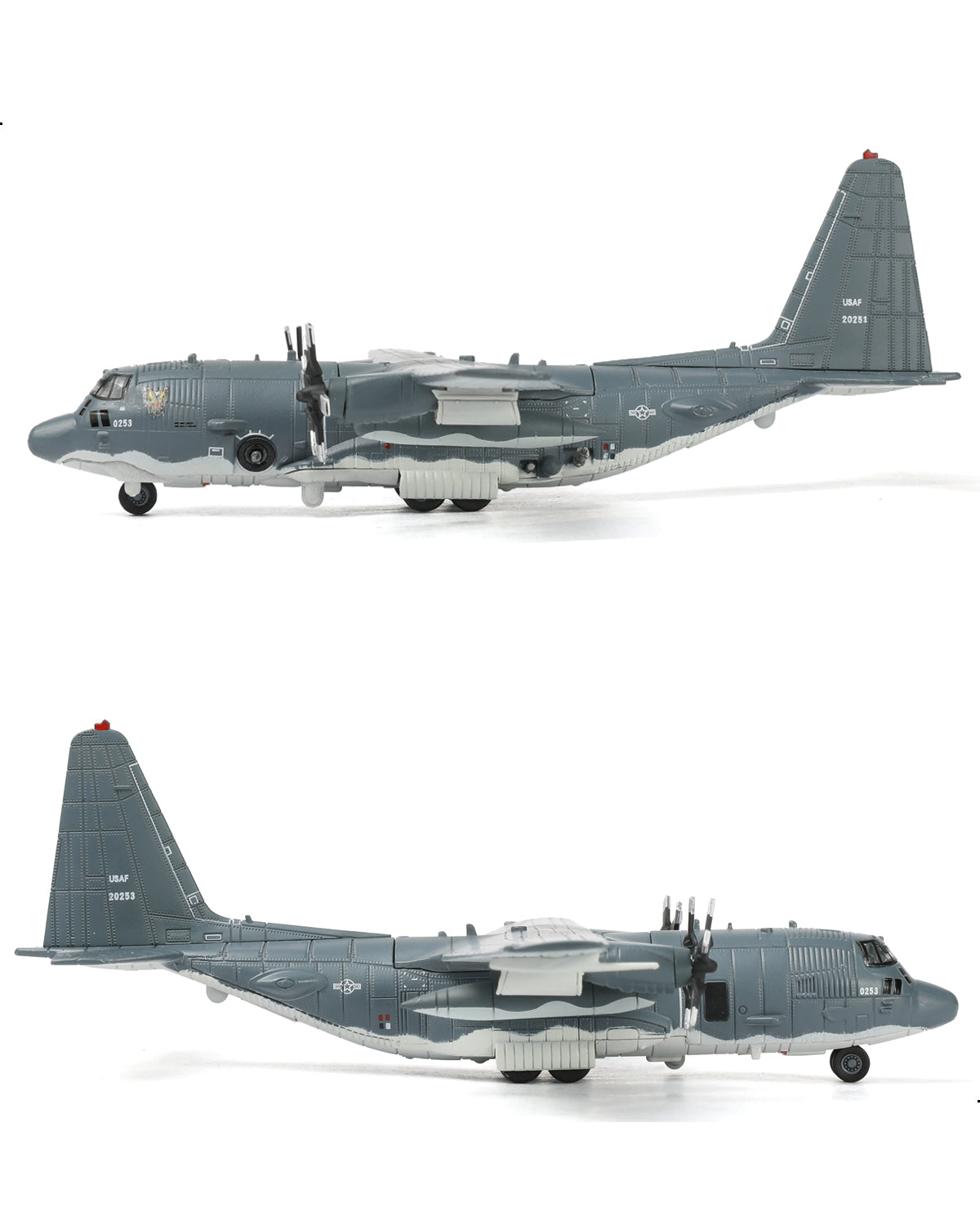 NUOTIE AC-130U Spooky II gunship model in grey, side profile view