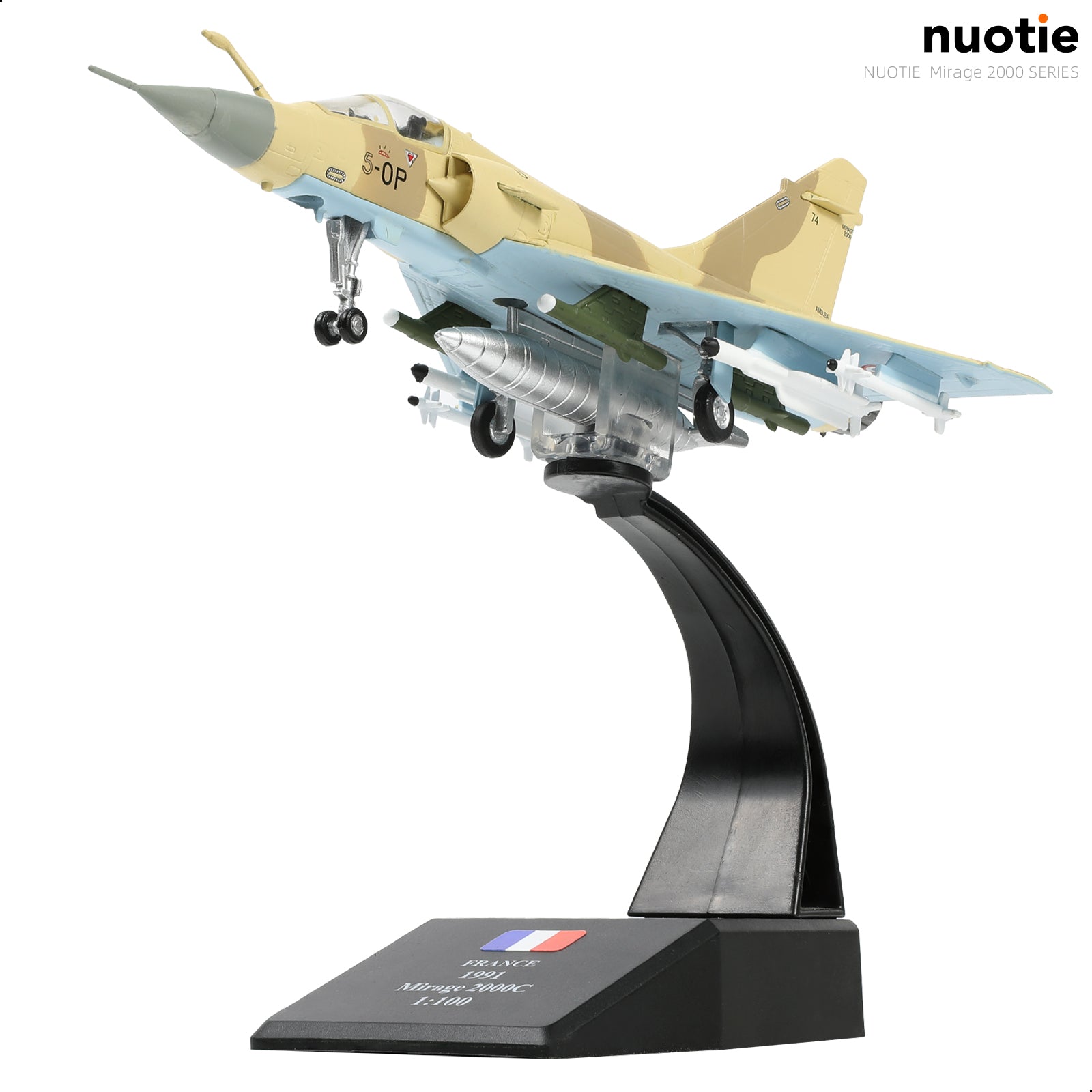 1/100 Mirage 2000 Diecast Metal Model - French Air Force "Desert Storm" Fighter (5-OP) with Stand