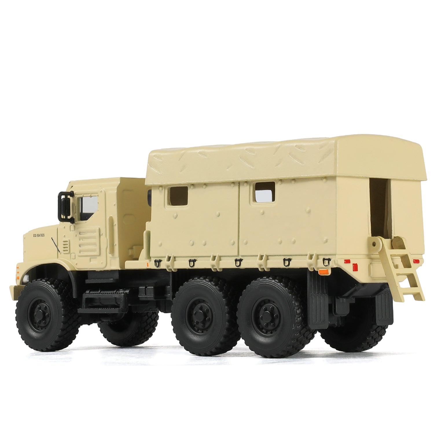 1:64 Diecast USMC MTVR MK23 Medium Tactical Vehicle Military Truck Scale Model, Desert Camouflage,7-Ton Cargo Truck Replica