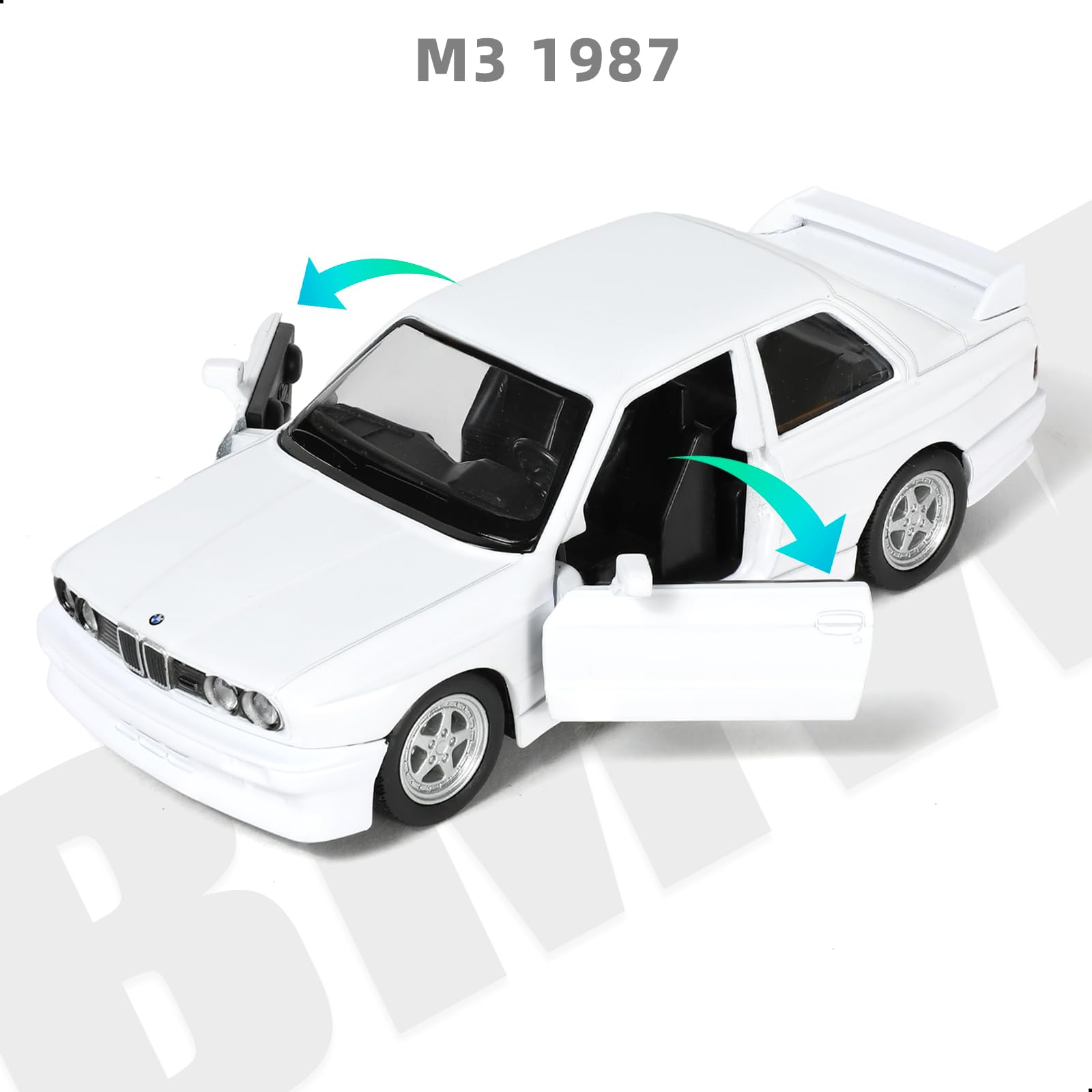 1:36 BMW M3 Diecast Metal Model Car - Pull Back Toy Vehicle, Classic Sports Car Replica for Collectors