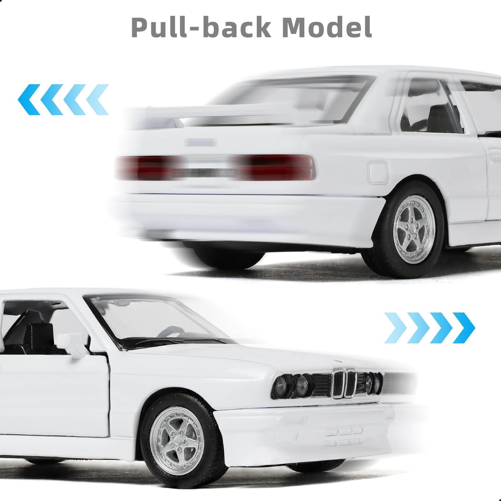 1:36 BMW M3 Diecast Metal Model Car - Pull Back Toy Vehicle, Classic Sports Car Replica for Collectors