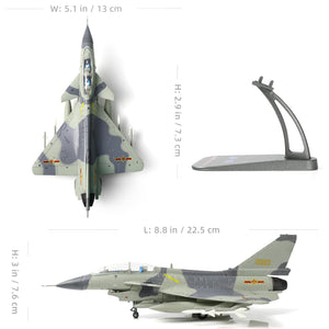 1/72 J10 Vigorous Dragon Fighter Jet Model Military Aircraft Diecast Metal Model Kit Adult Airplane Model with Stand for Military Enthusiasts Collections or Gift