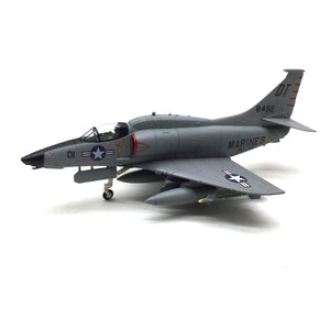 NUOTIE A-4 Skyhawk diecast model in gray, front view highlighting cockpit and wings