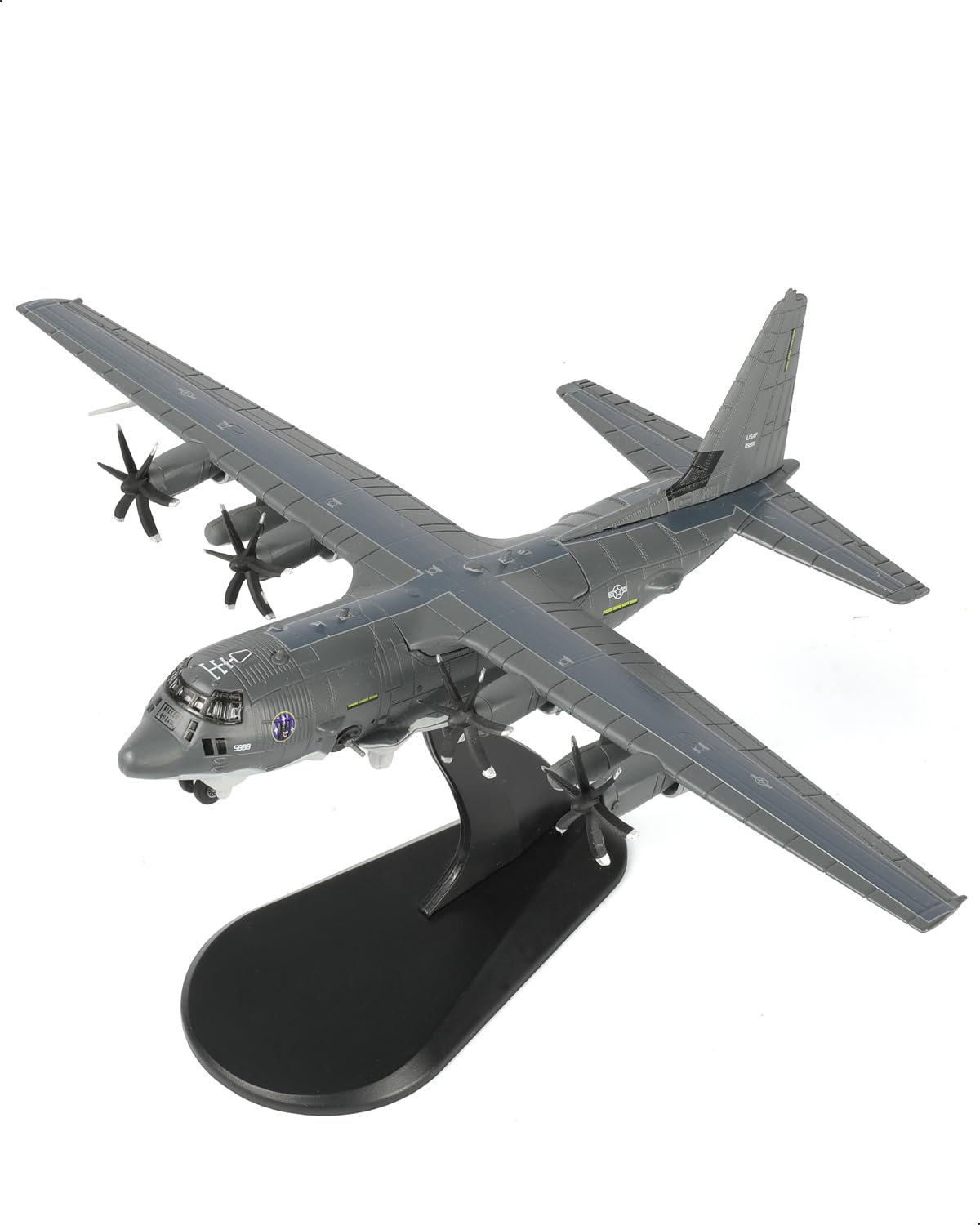 NUOTIE AC-130J Ghostrider gray diecast metal aircraft model top view