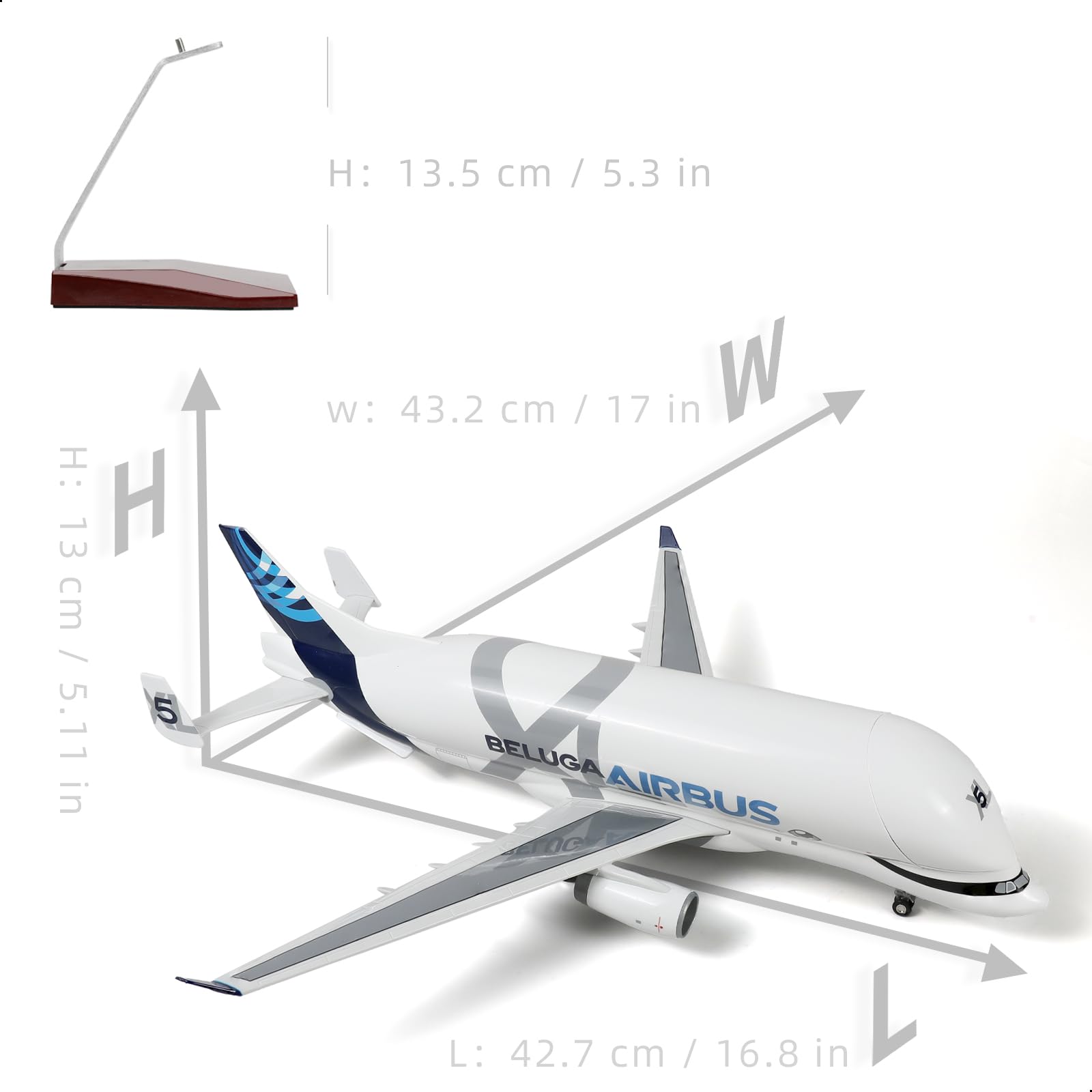 1/150 Airbus A330 Beluga XL5 Diecast Airplane Model | Finished Super Transporter Cargo Plane with Stand