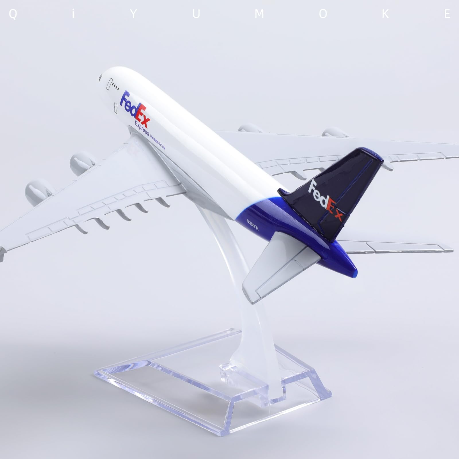 1/400 Diecast Metal FedEx Airbus A380 Cargo Jet Model, Aviation Collector's Display by QIYUMOKE