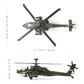 NUOTIE 1/72 Apache AH-64A Armed Helicopter Die-Casting Aircraft Model Armed Helicopter Simulation Airplane Model Alloy Military Finished Product Decoration.