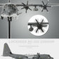 NUOTIE AC-130J Ghostrider gray diecast metal aircraft model front view with propellers