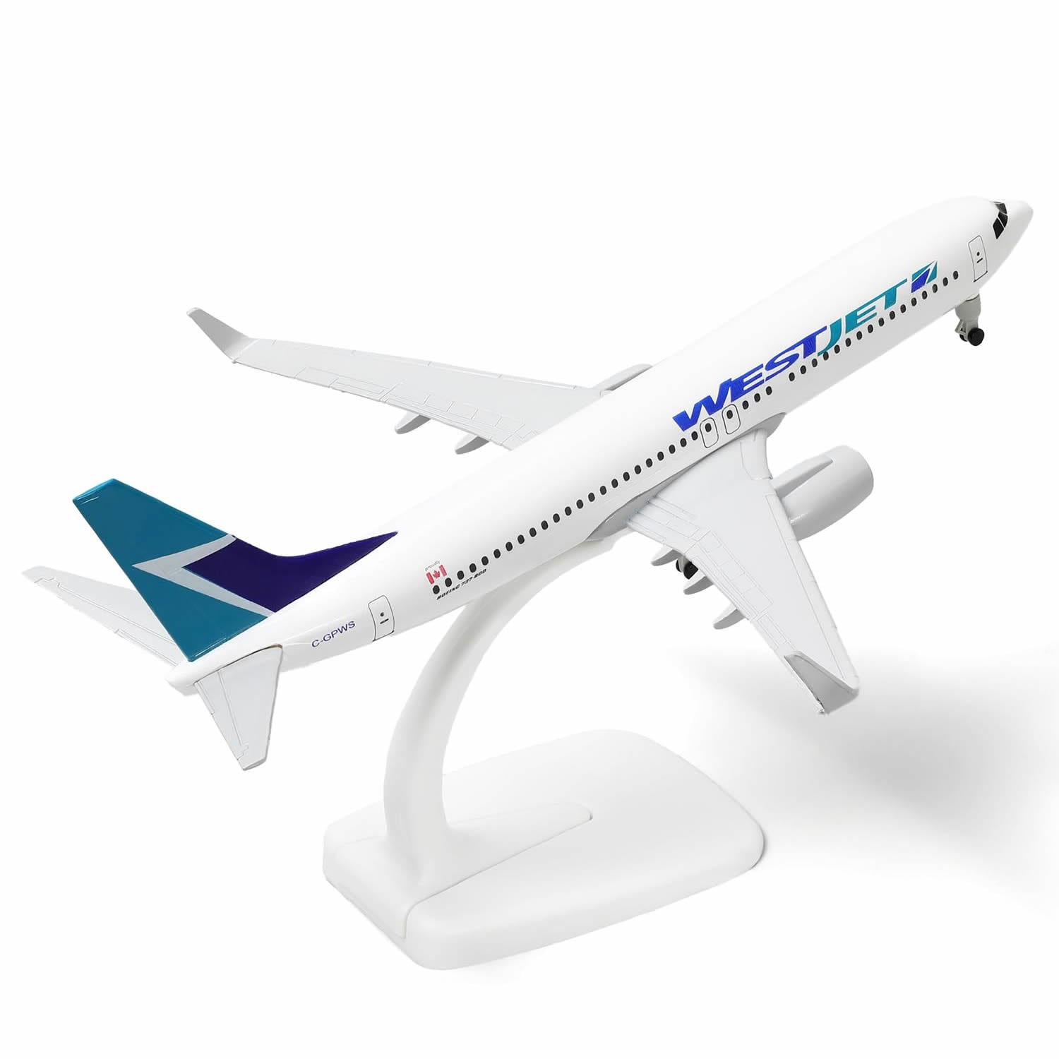 1/300 WestJet Boeing 737 Diecast Airliner Model | Finished Metal Aviation Display with Stand