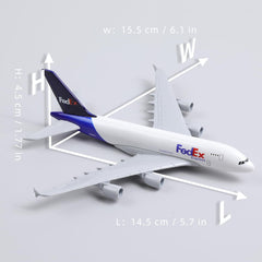 1/400 Diecast Metal FedEx Airbus A380 Cargo Jet Model, Aviation Collector's Display by QIYUMOKE