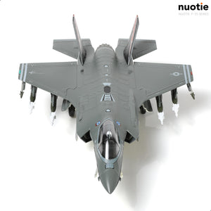 NUOTIE F-35A Lightning II diecast model aircraft, top view highlighting details