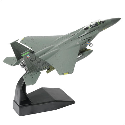 NUOTIE Model F-15E Strike Eagle diecast model aircraft in green with stand, side view