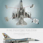 NUOTIE F-16 Fighting Falcon model airplane with underside details and markings, top view