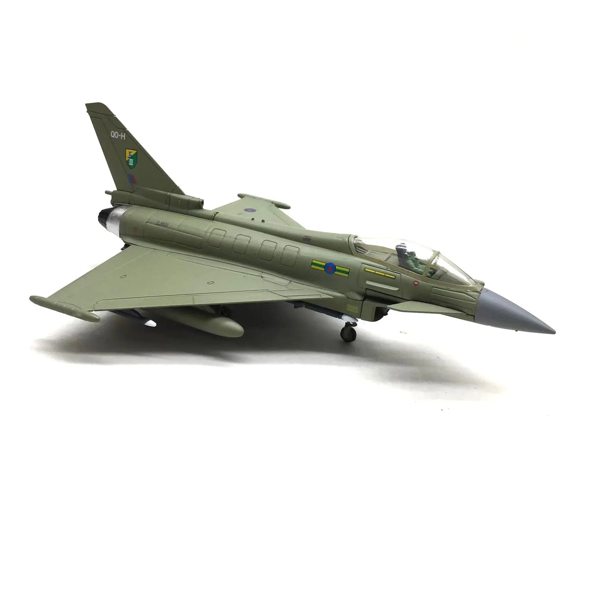 NUOTIE Eurofighter Typhoon EF-2000 green diecast metal aircraft angled view