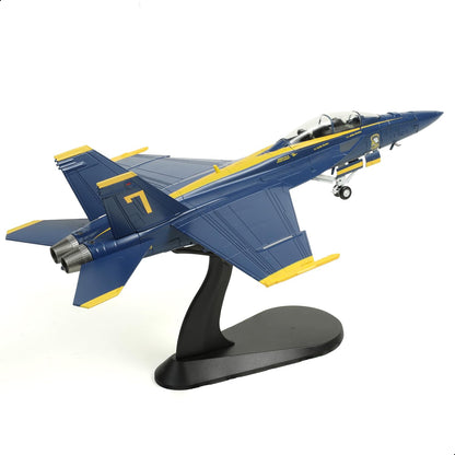 NUOTIE 1/72 F/A-18F Blue Angels Fighter Model, Diecast Metal Jet with Stand