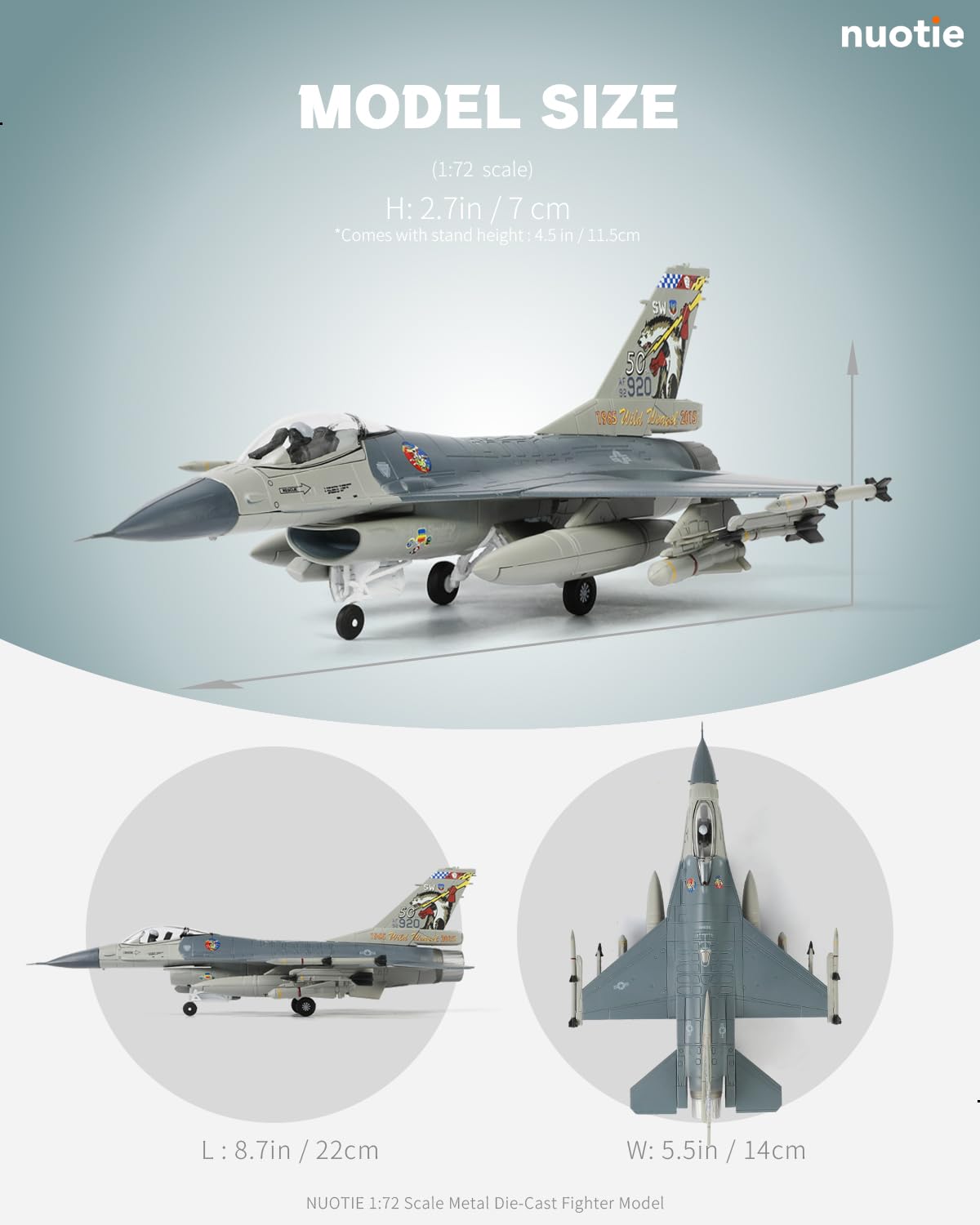 NUOTIE F-16 Fighting Falcon Wild Weasel Diecast Model Airplane