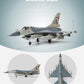 NUOTIE F-16 Fighting Falcon model airplane showing dimensions and stand, top view