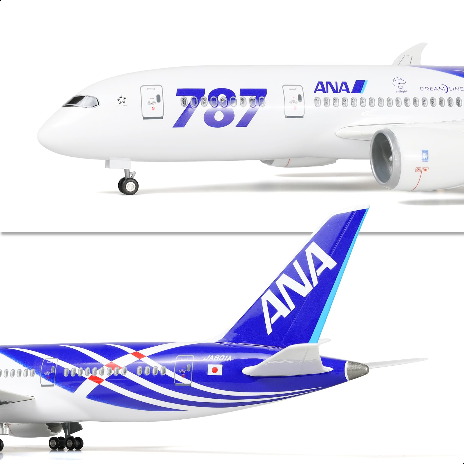 1/160 Boeing 787-8 ANA All Nippon Airways Finished Desktop Airplane Model with Stand