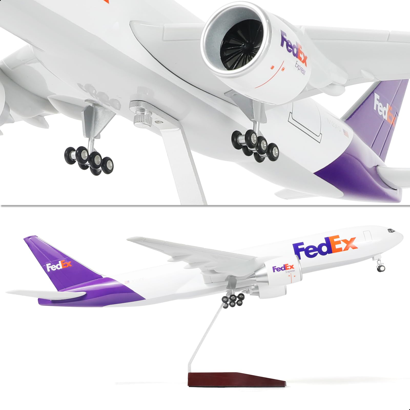 1/150 B777-300ER FedEx Plastic Model Kit with Display Stand | Assembly Airplane Hobby Scale Model