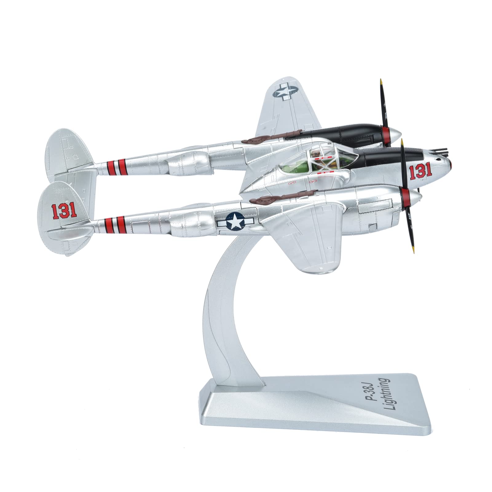 1/48 P-38J Lightning Diecast Metal Model - WWII US Heavy Fighter Aircraft with Stand by NUOTIE