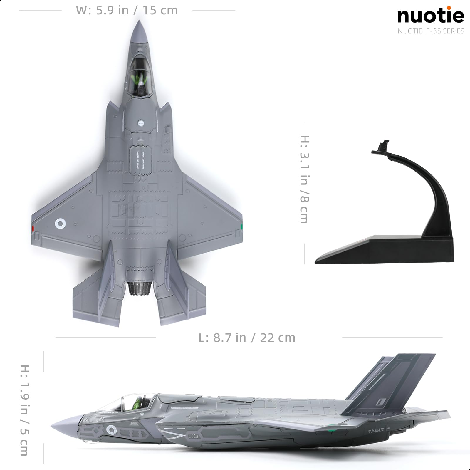 1/72 F-35B Lightning II Diecast Metal Model - Royal Air Force Fighter Jet (138EAW) with Stand