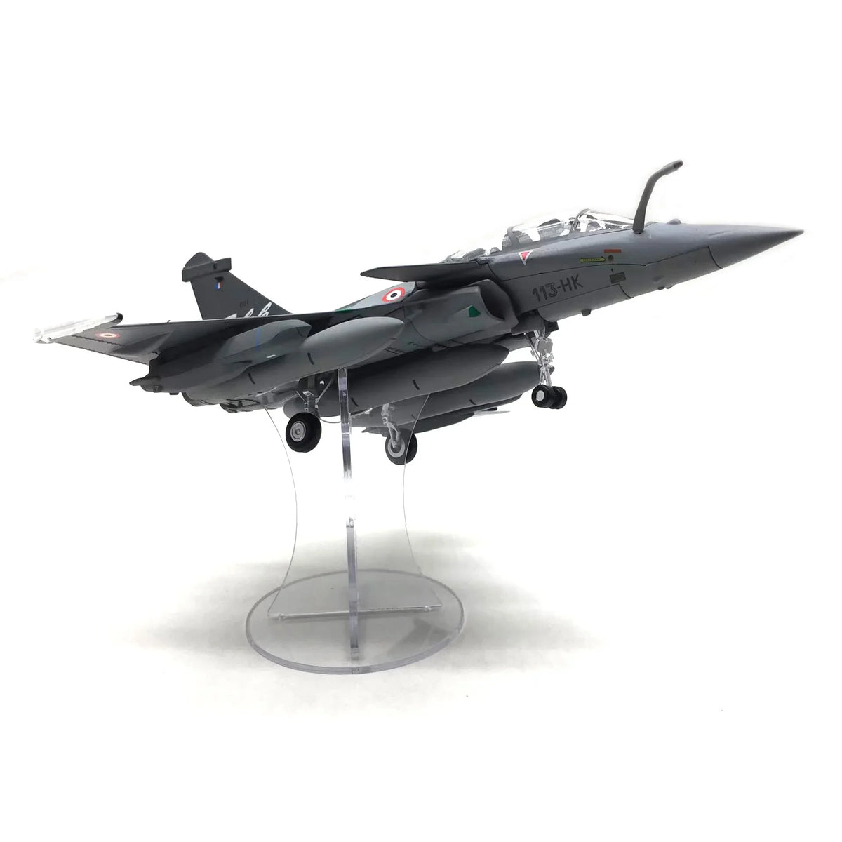 NUOTIE Model Dassault Rafale B diecast model in gray camouflage, side view, aircraft