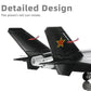 1/100 J20 Dragon Stealth Fighter Jet (Fire Fang) Black Edition Model Military Aircraft Diecast Metal Model Kit with Stand for Military Enthusiasts Collections or Gift