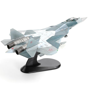 1/100 SU-57 Aircraft Russian Sukhoi Diecast Metal Model Kit su-57 Military Airplane Model Pre-Build Alloy Fighter Model for Adults Enthusiasts Collections or Gift（Splinter Camo）