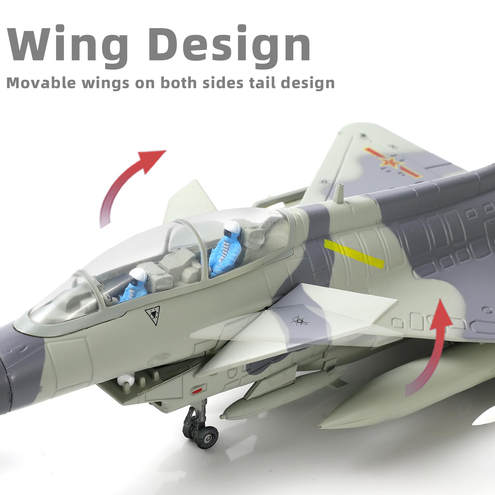 J-10 Fighter Jet Diecast Metal Model 1/72 - Military Airplane with Stand