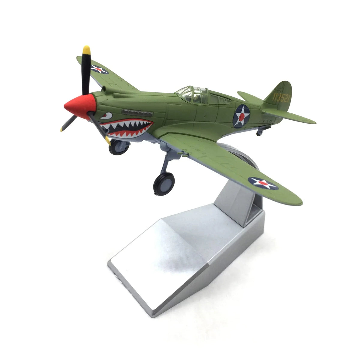 NUOTIE P-40B Tomahawk diecast model on stand, front view with detailed markings