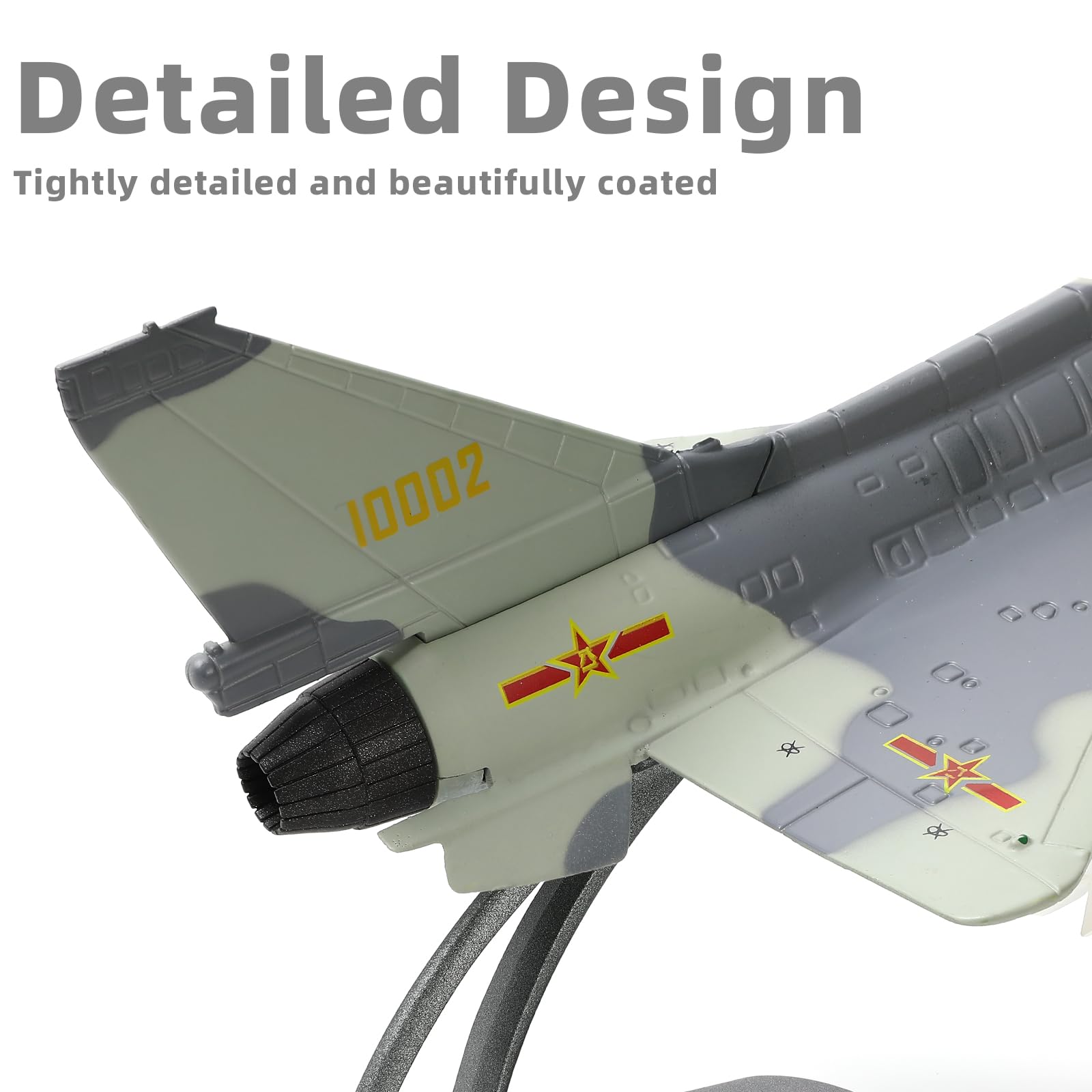 J-10 Fighter Jet Diecast Metal Model 1/72 - Military Airplane with Stand