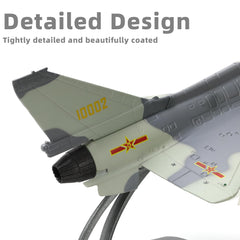 J-10 Fighter Jet Diecast Metal Model 1/72 - Military Airplane with Stand