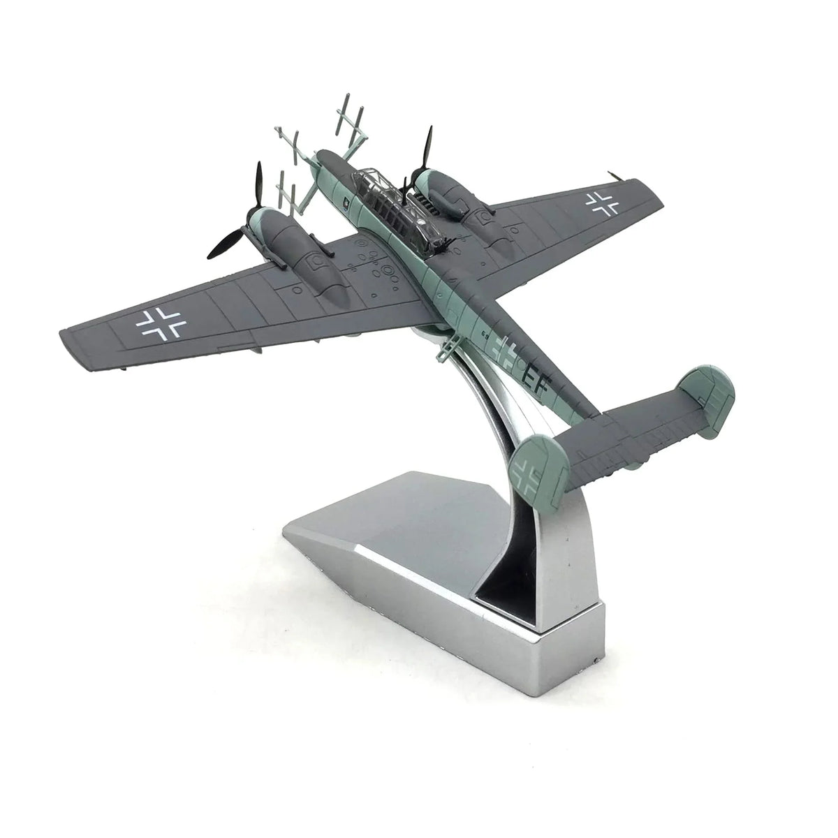 NUOTIE Bf-110 G4 model in gray with black markings, top view of aircraft